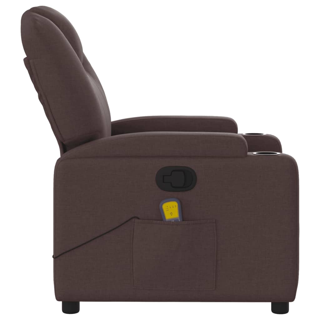 Massage Chair Dark Brown Fabric