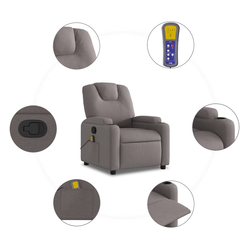 Fauteuil de massage tissu taupe