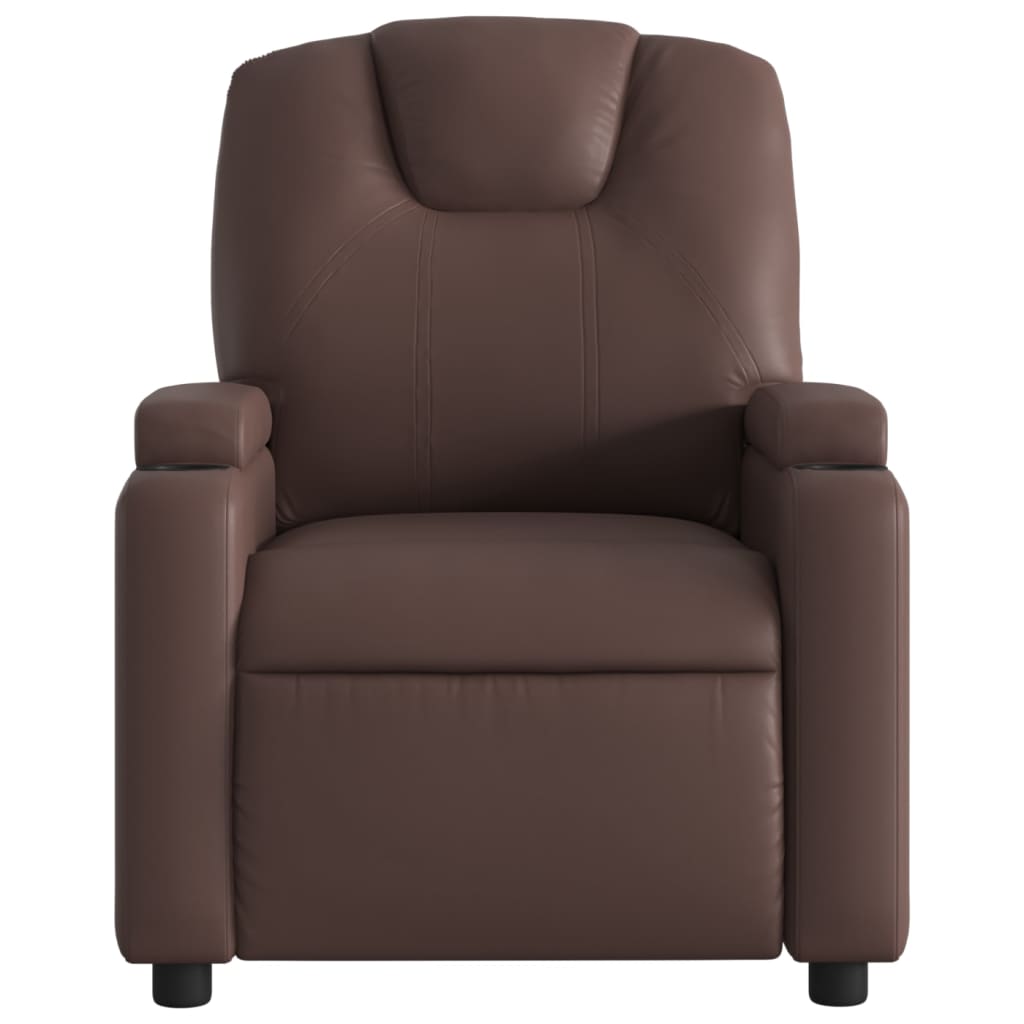 Fauteuil de relaxation simili cuir marron