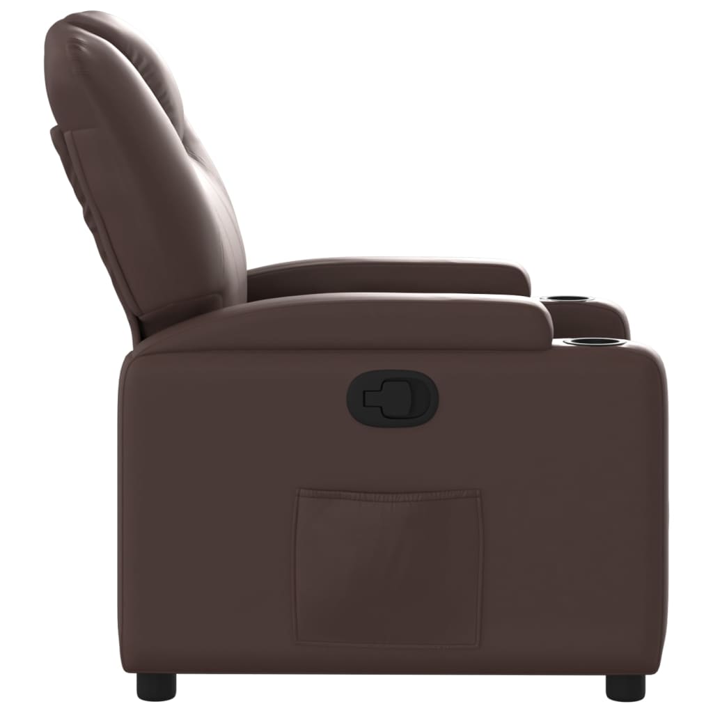 Fauteuil de relaxation simili cuir marron