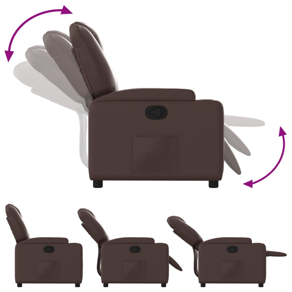 Fauteuil de relaxation simili cuir marron