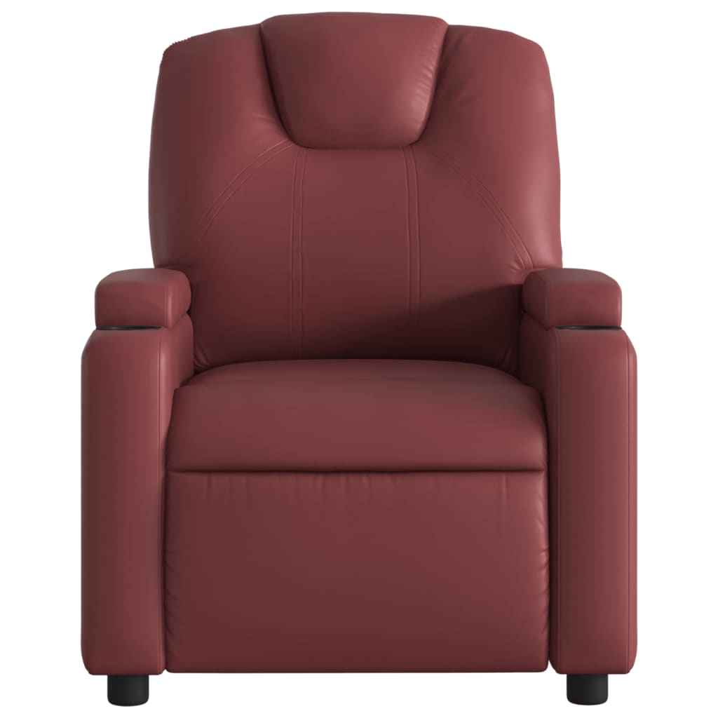 Fauteuil de relaxation simili cuir rouge vin