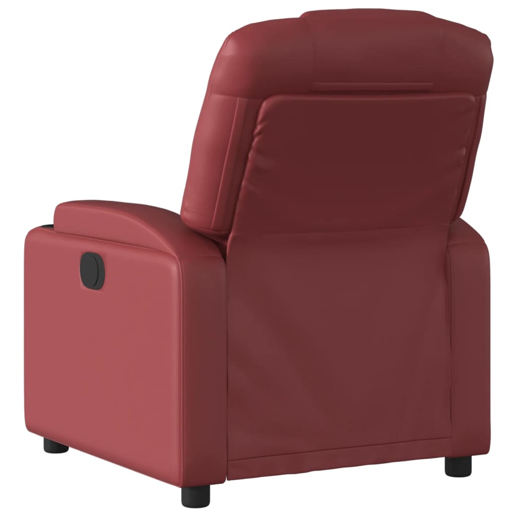 Fauteuil de relaxation simili cuir rouge vin