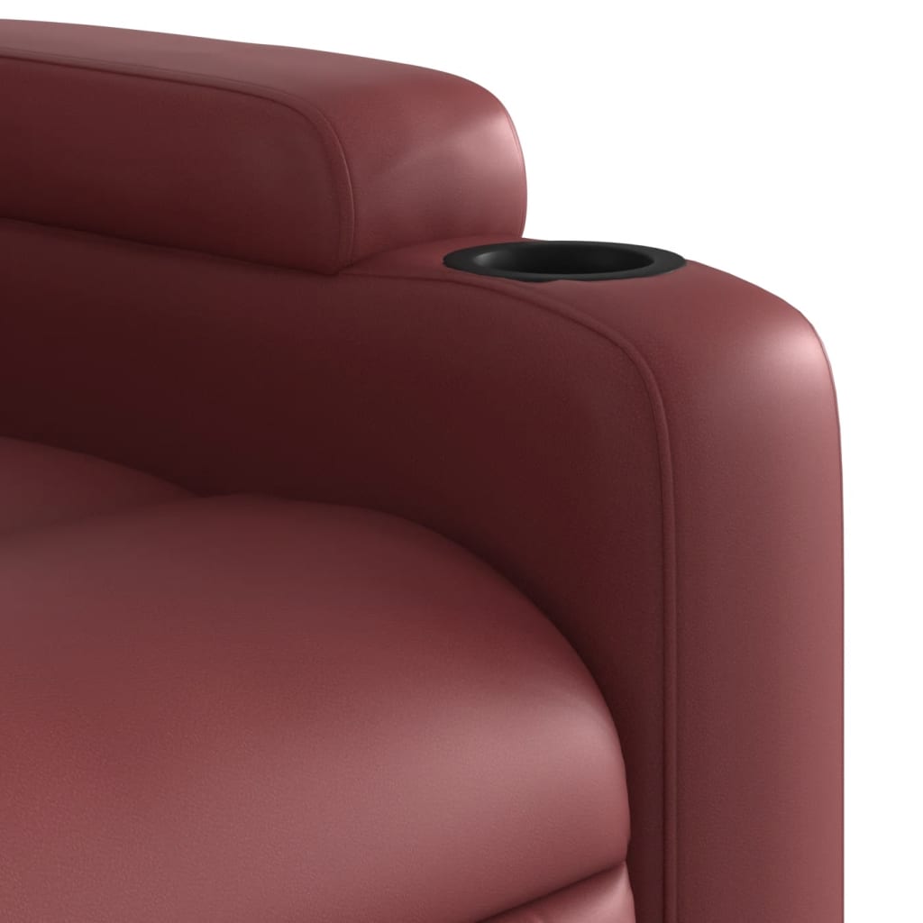 Fauteuil de relaxation simili cuir rouge vin
