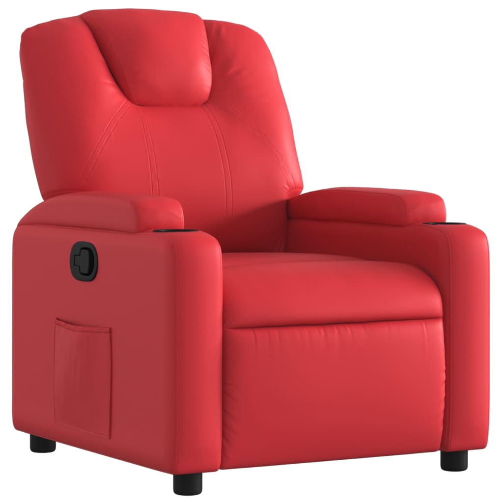 Fauteuil de relaxation simili cuir rouge