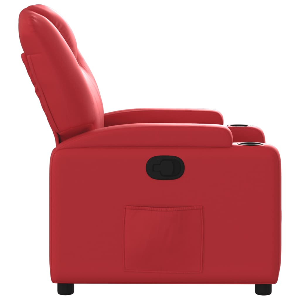 Fauteuil de relaxation simili cuir rouge