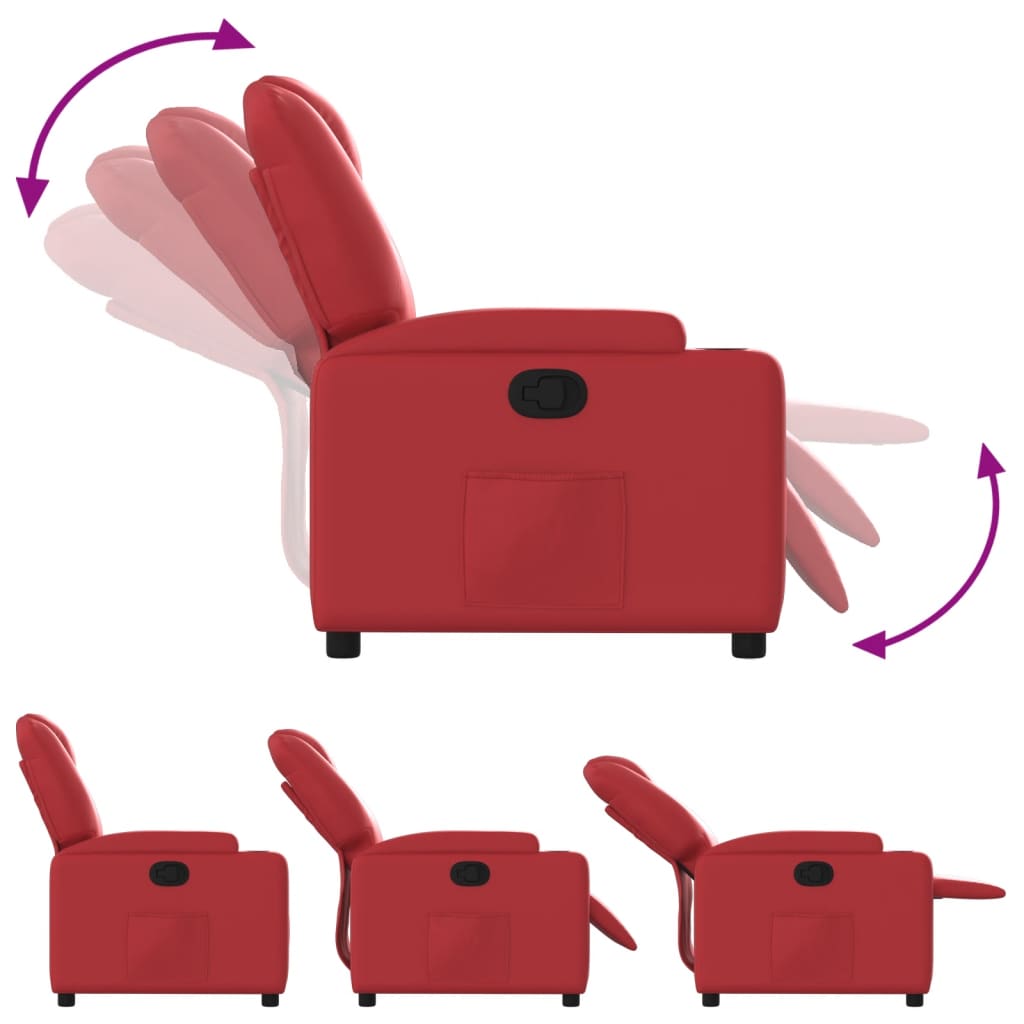 Fauteuil de relaxation simili cuir rouge