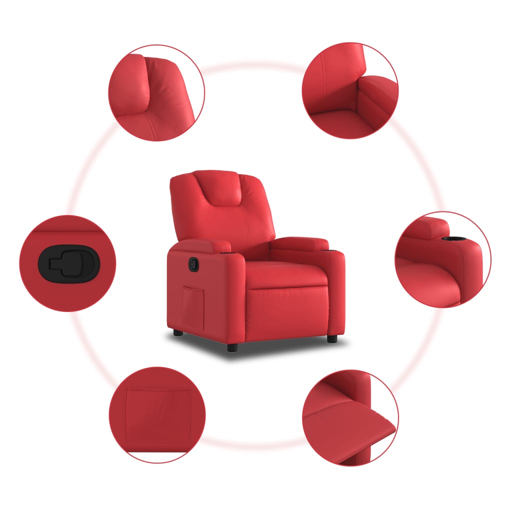 Fauteuil de relaxation simili cuir rouge
