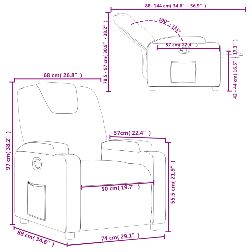 Fauteuil de relaxation simili cuir rouge
