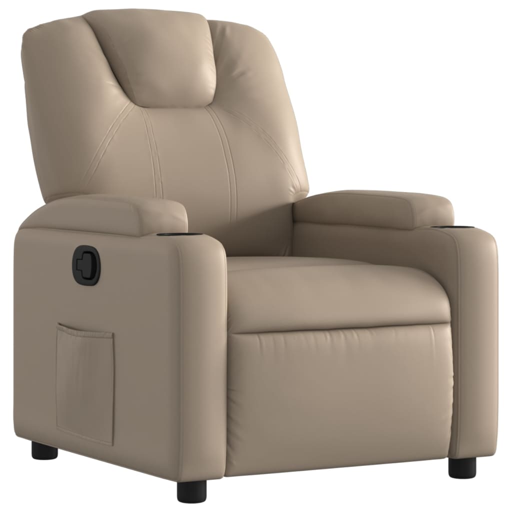 Fauteuil de relaxation simili cuir marron cappuccino