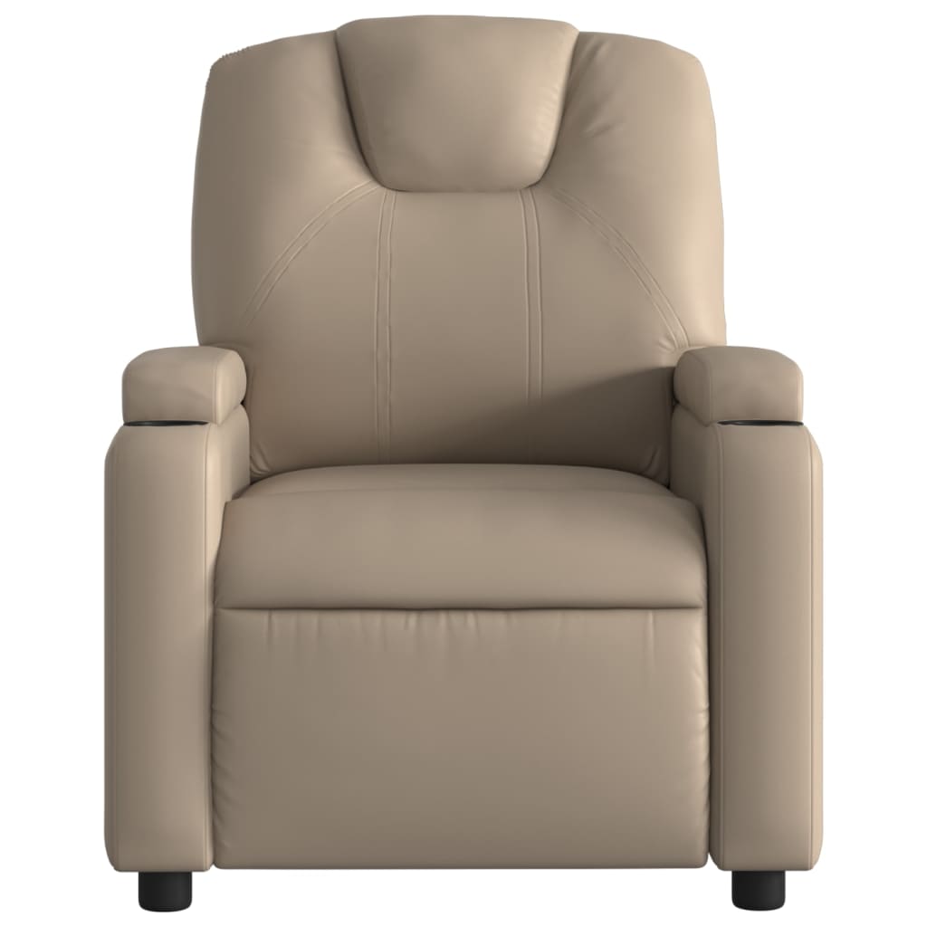Fauteuil de relaxation simili cuir marron cappuccino