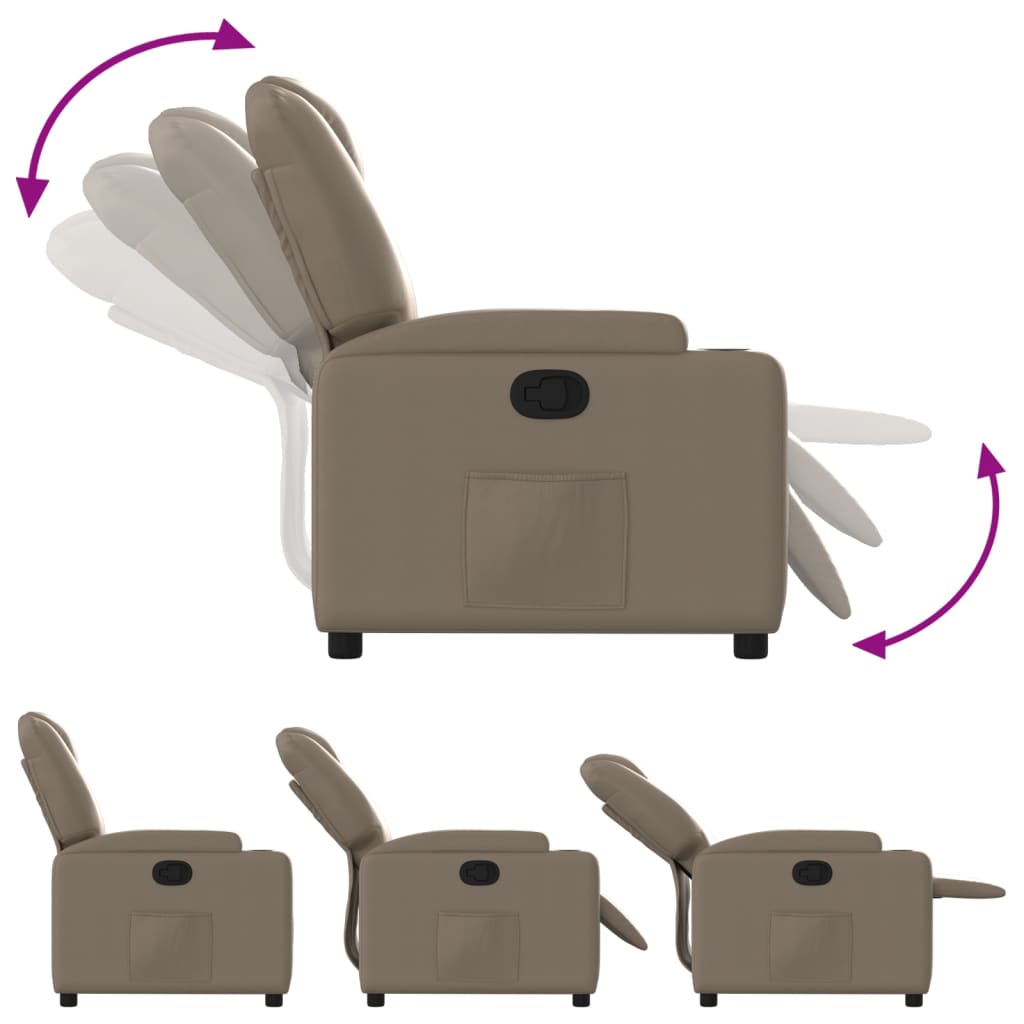 Fauteuil de relaxation simili cuir marron cappuccino