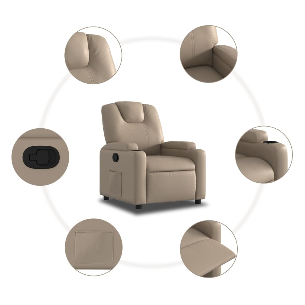 Fauteuil de relaxation simili cuir marron cappuccino