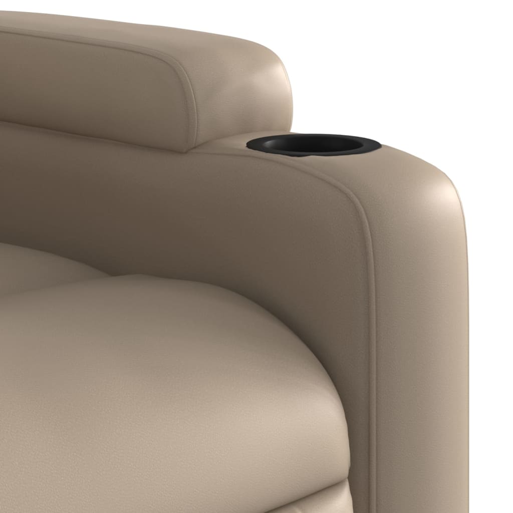 Fauteuil de relaxation simili cuir marron cappuccino
