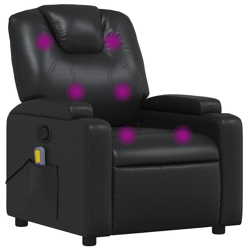 Fauteuil de massage simili cuir noir
