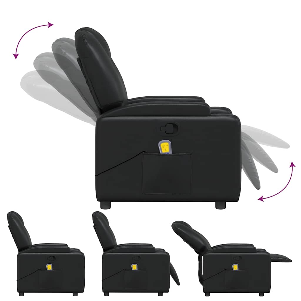 Fauteuil de massage simili cuir noir