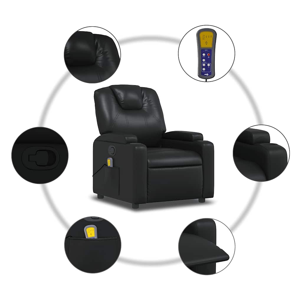 Fauteuil de massage simili cuir noir