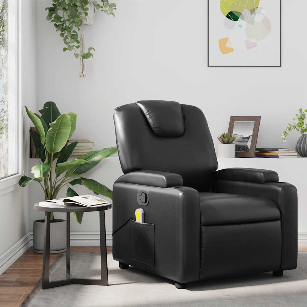 Fauteuil de massage simili cuir noir