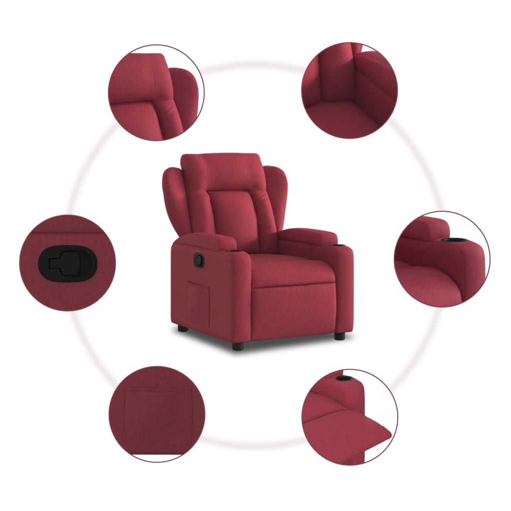 Fauteuil de relaxation tissu rouge vin