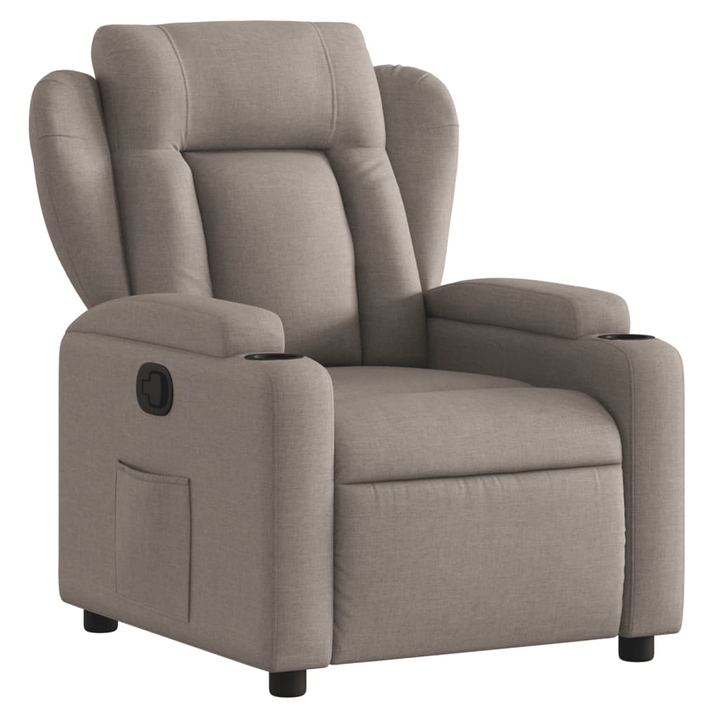 Fauteuil relax tissu taupe