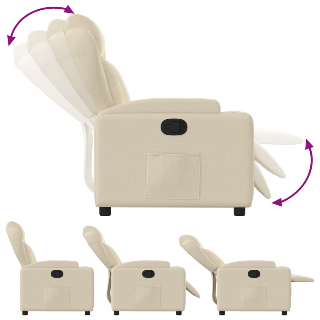 Fauteuil de relaxation tissu crème