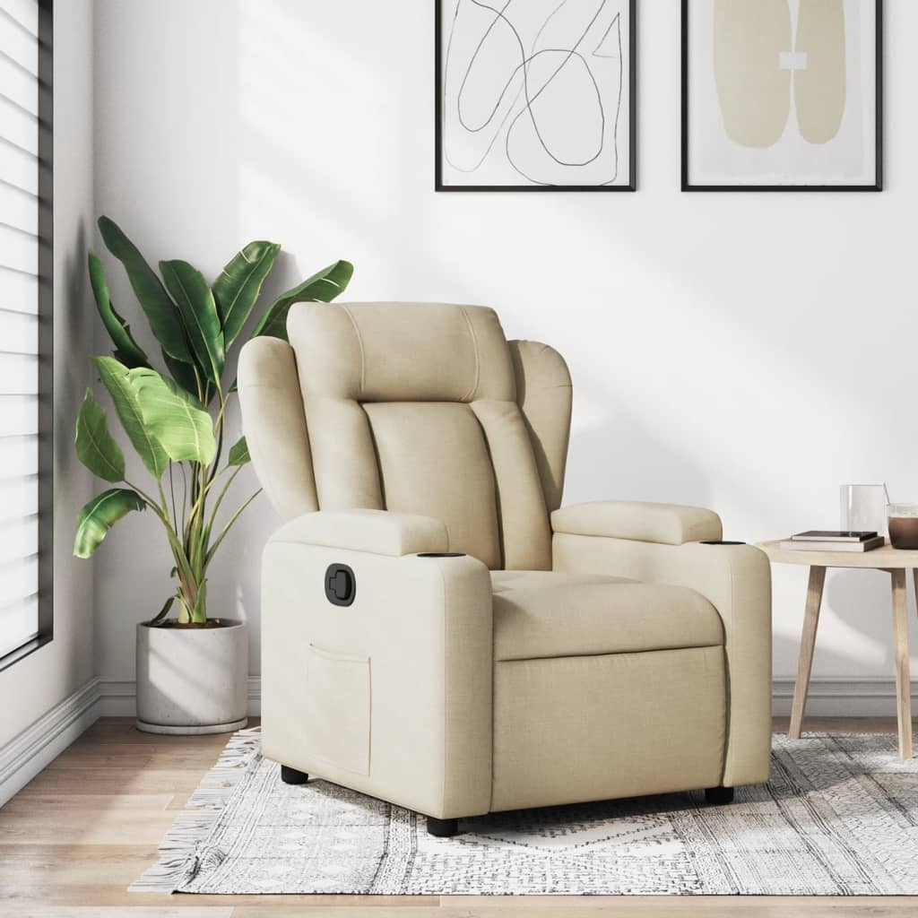 Fauteuil de relaxation tissu crème
