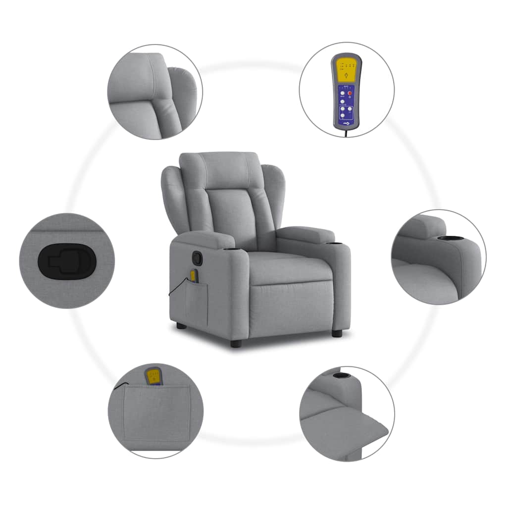 Fauteuil de massage tissu gris clair