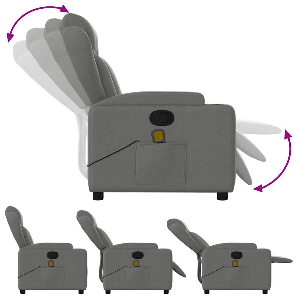 Fauteuil de massage tissu gris foncé