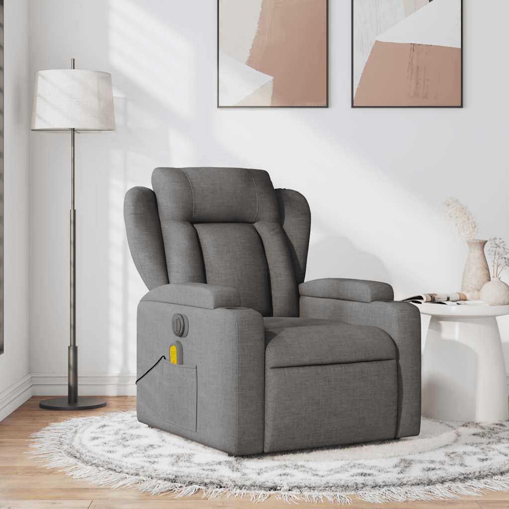 Fauteuil de massage tissu gris foncé