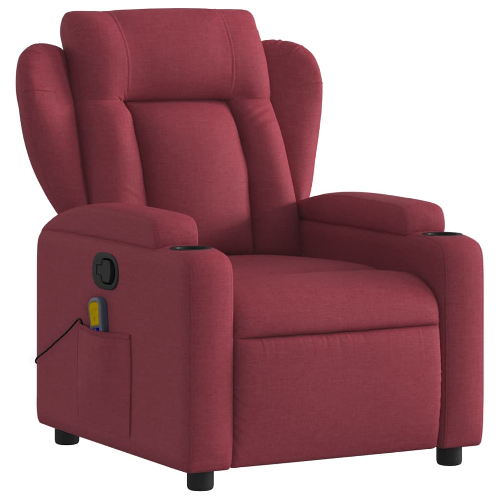 Fauteuil de massage tissu rouge vin