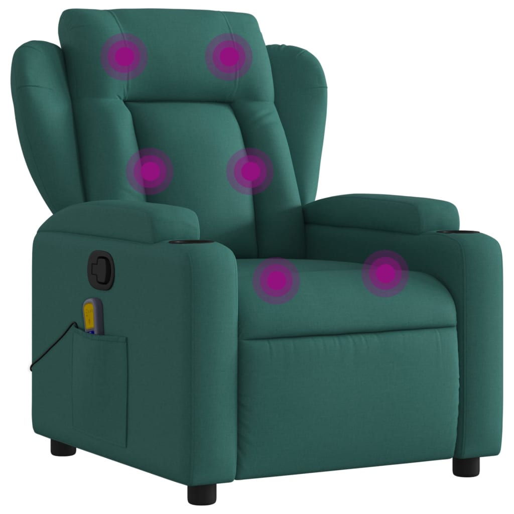 Fauteuil de massage tissu vert foncé