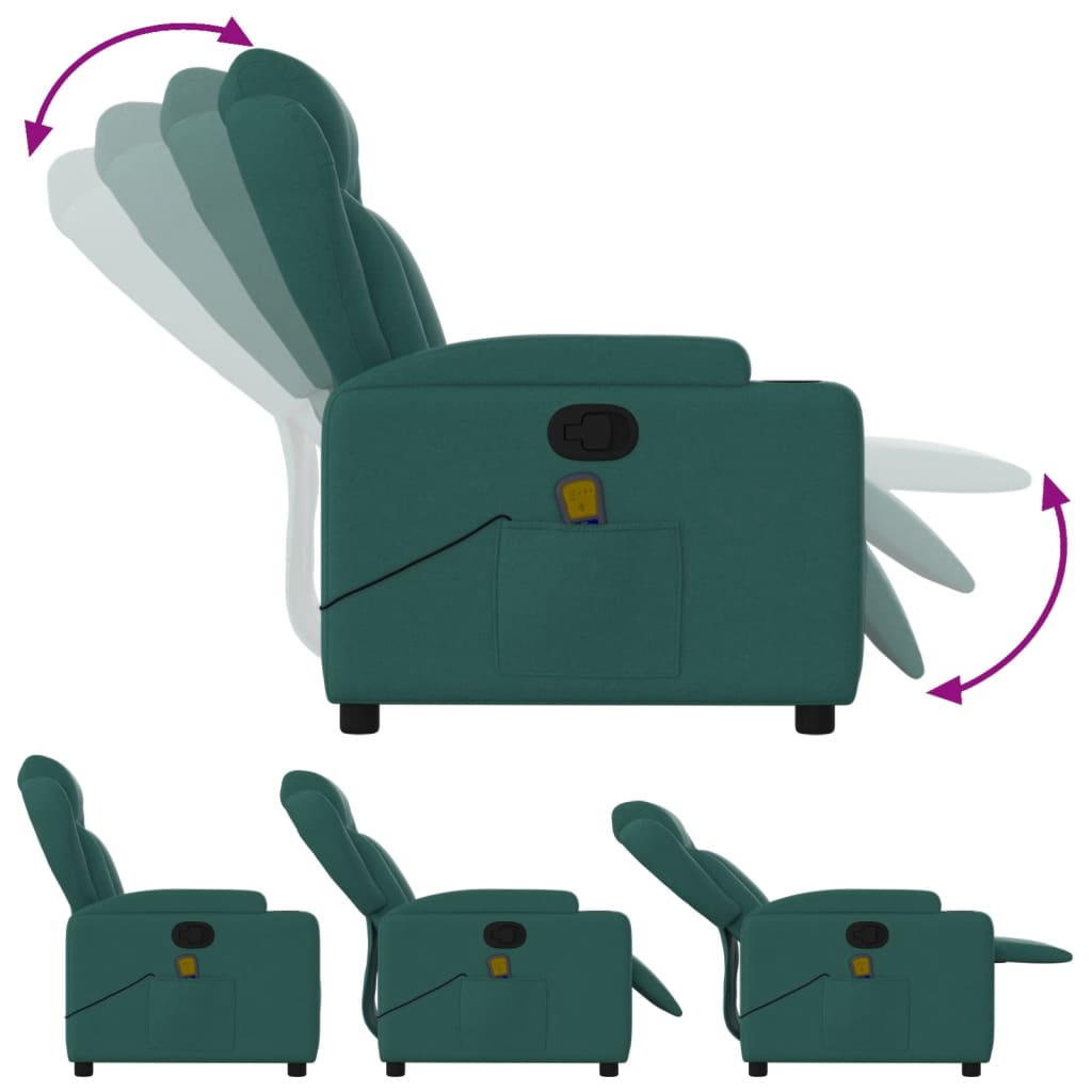 Fauteuil de massage tissu vert foncé