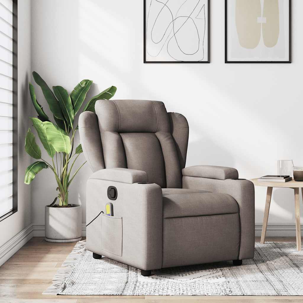 Fauteuil de massage tissu taupe