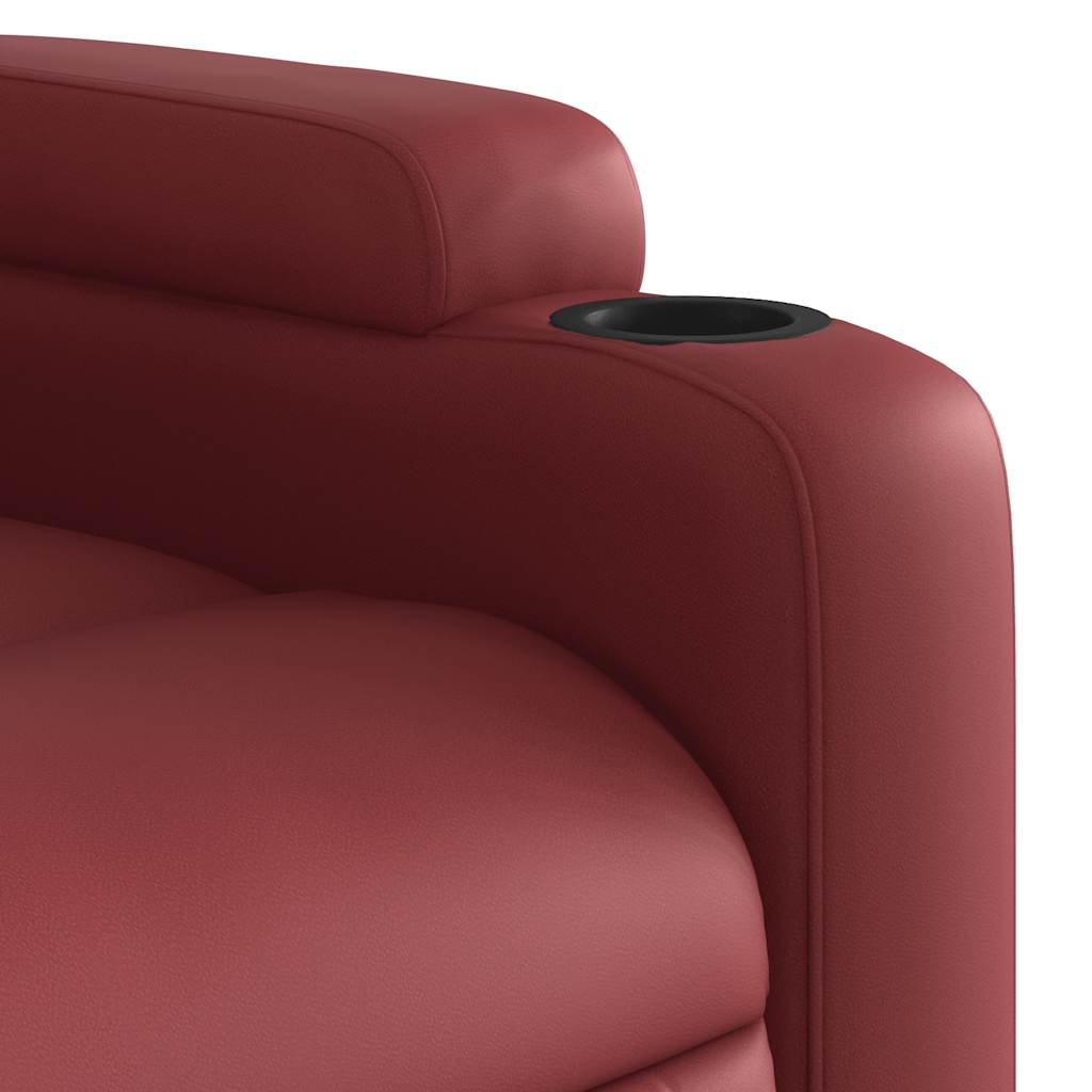 Fauteuil de massage simili cuir rouge vin