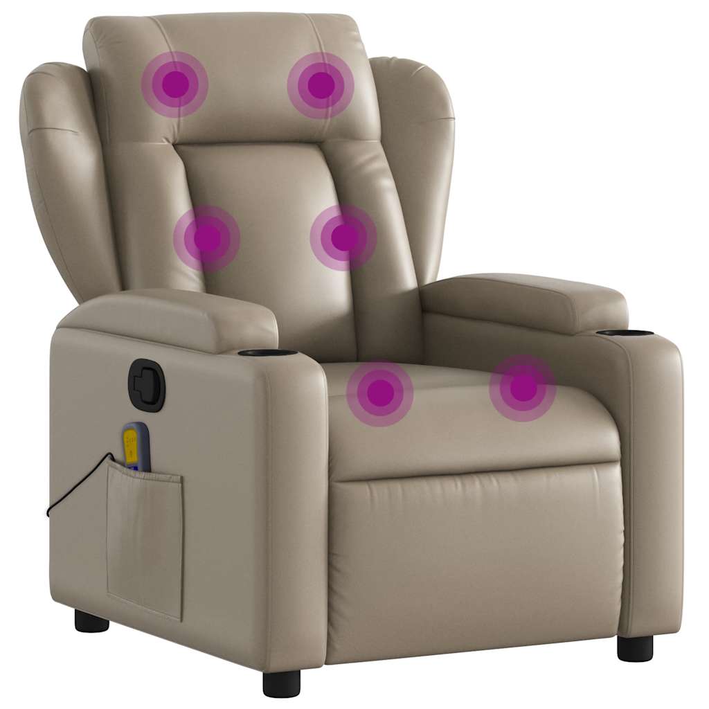 Fauteuil de massage simili cuir marron cappuccino