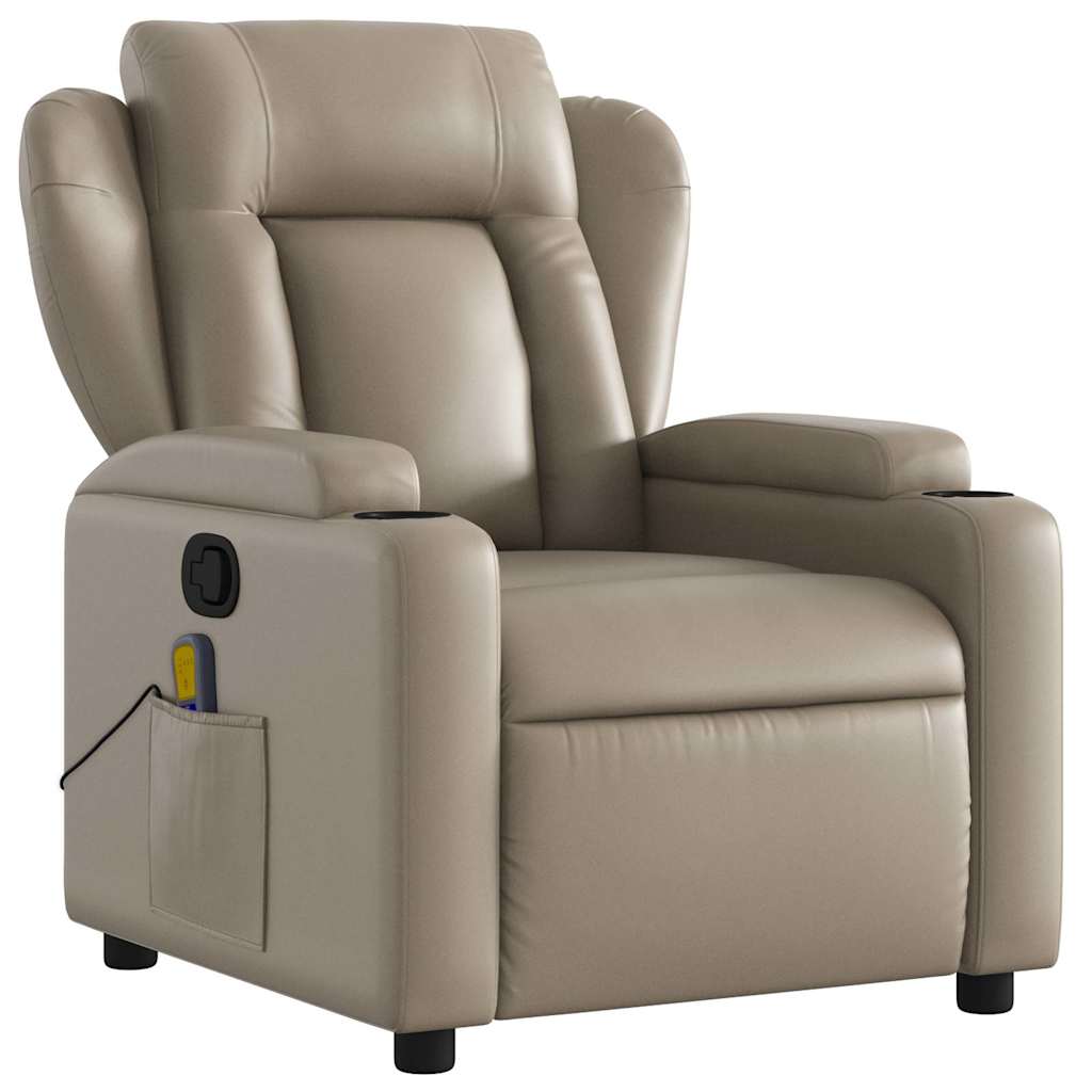 Fauteuil de massage simili cuir marron cappuccino