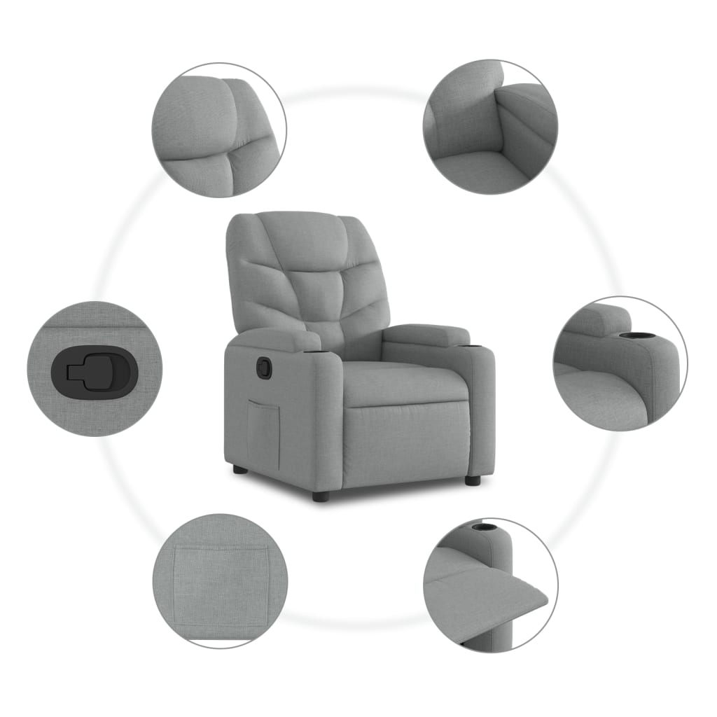 Fauteuil de relaxation tissu gris clair