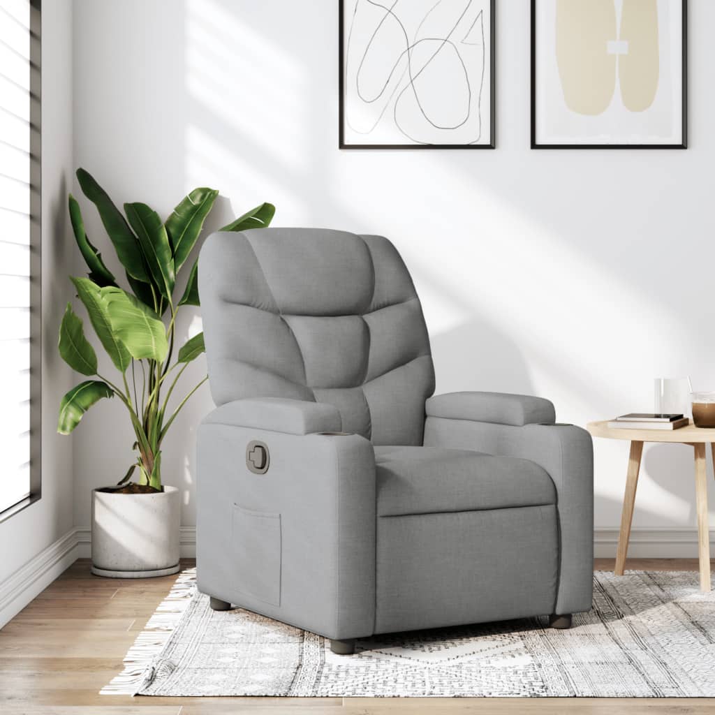 Fauteuil de relaxation tissu gris clair