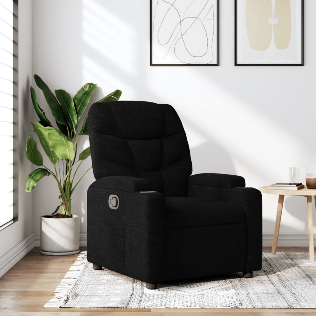 Fauteuil de relaxation tissu noir