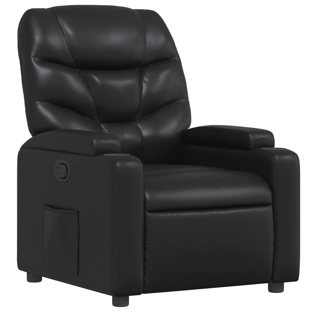 Fauteuil de relaxation simili cuir noir
