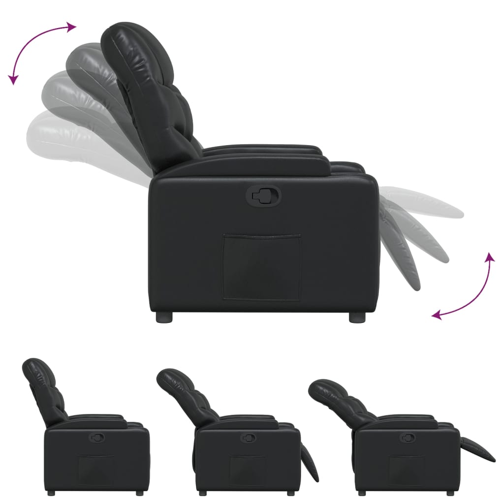 Fauteuil de relaxation simili cuir noir