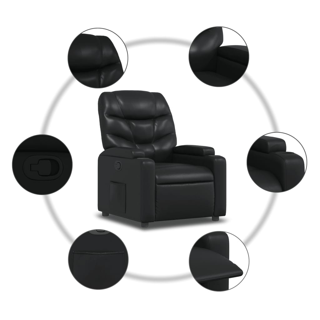 Fauteuil de relaxation simili cuir noir