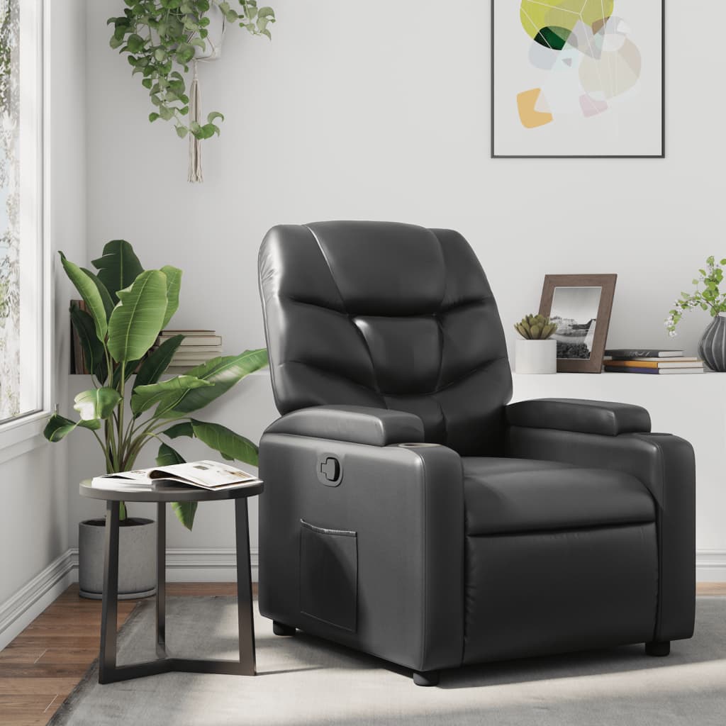 Fauteuil de relaxation simili cuir noir