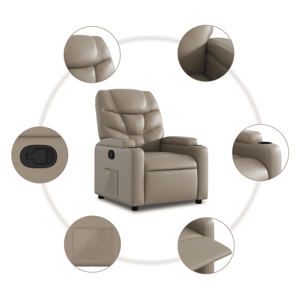 Fauteuil de relaxation simili cuir marron cappuccino