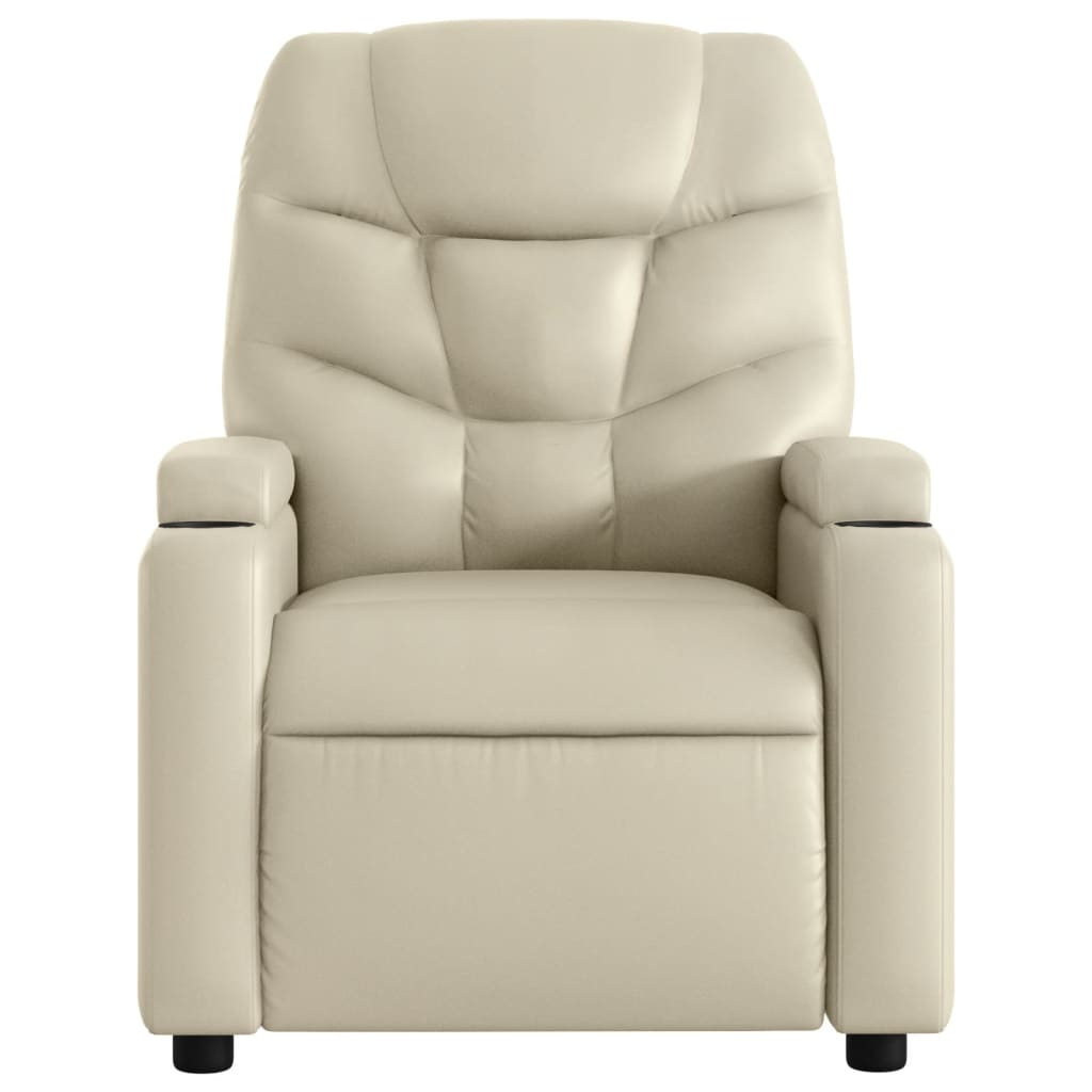 Fauteuil de massage simili cuir crème