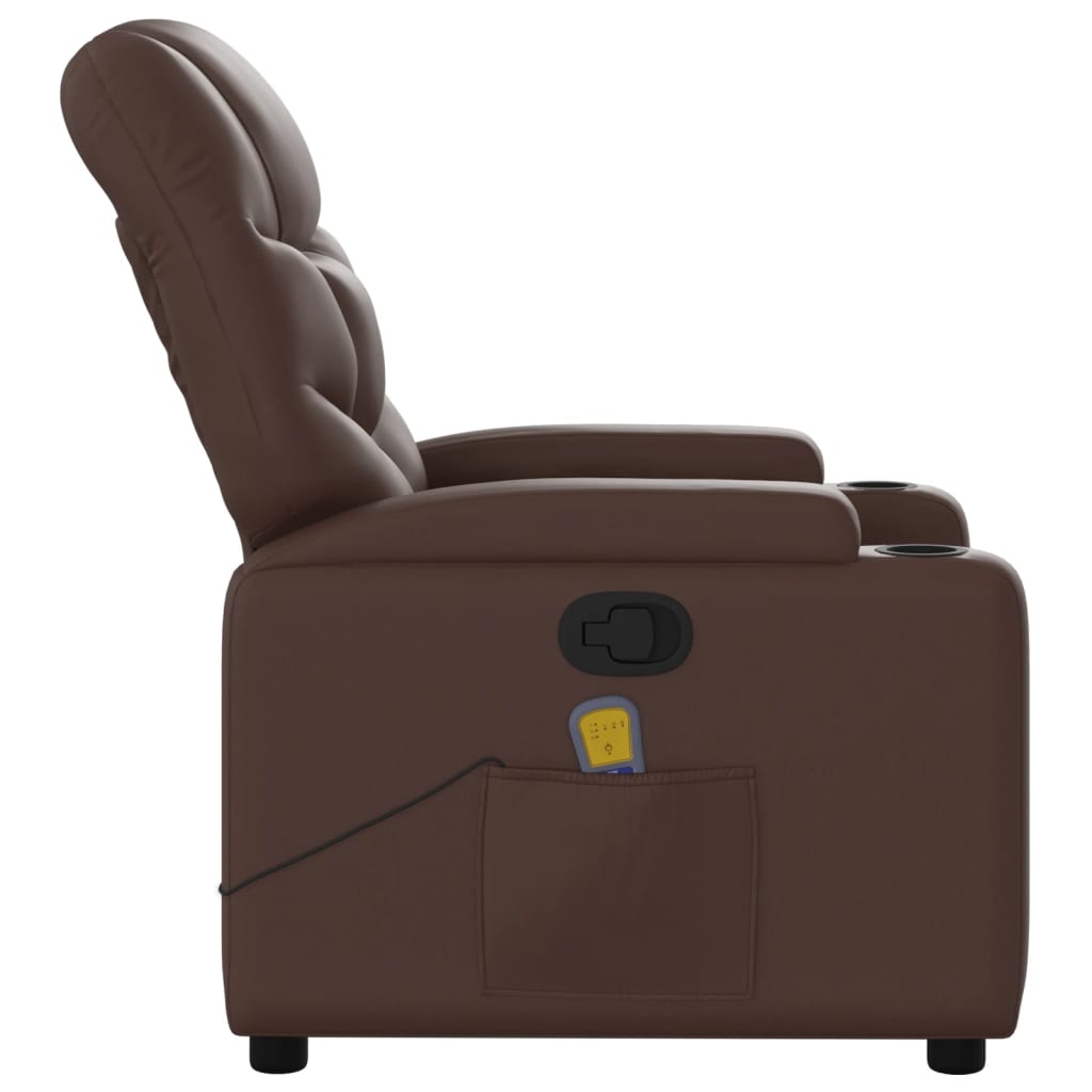 Fauteuil de massage simili cuir marron