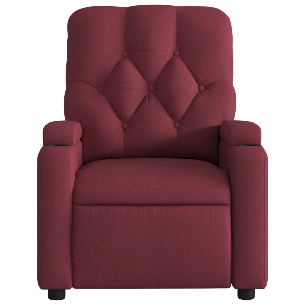 Fauteuil de relaxation tissu rouge vin