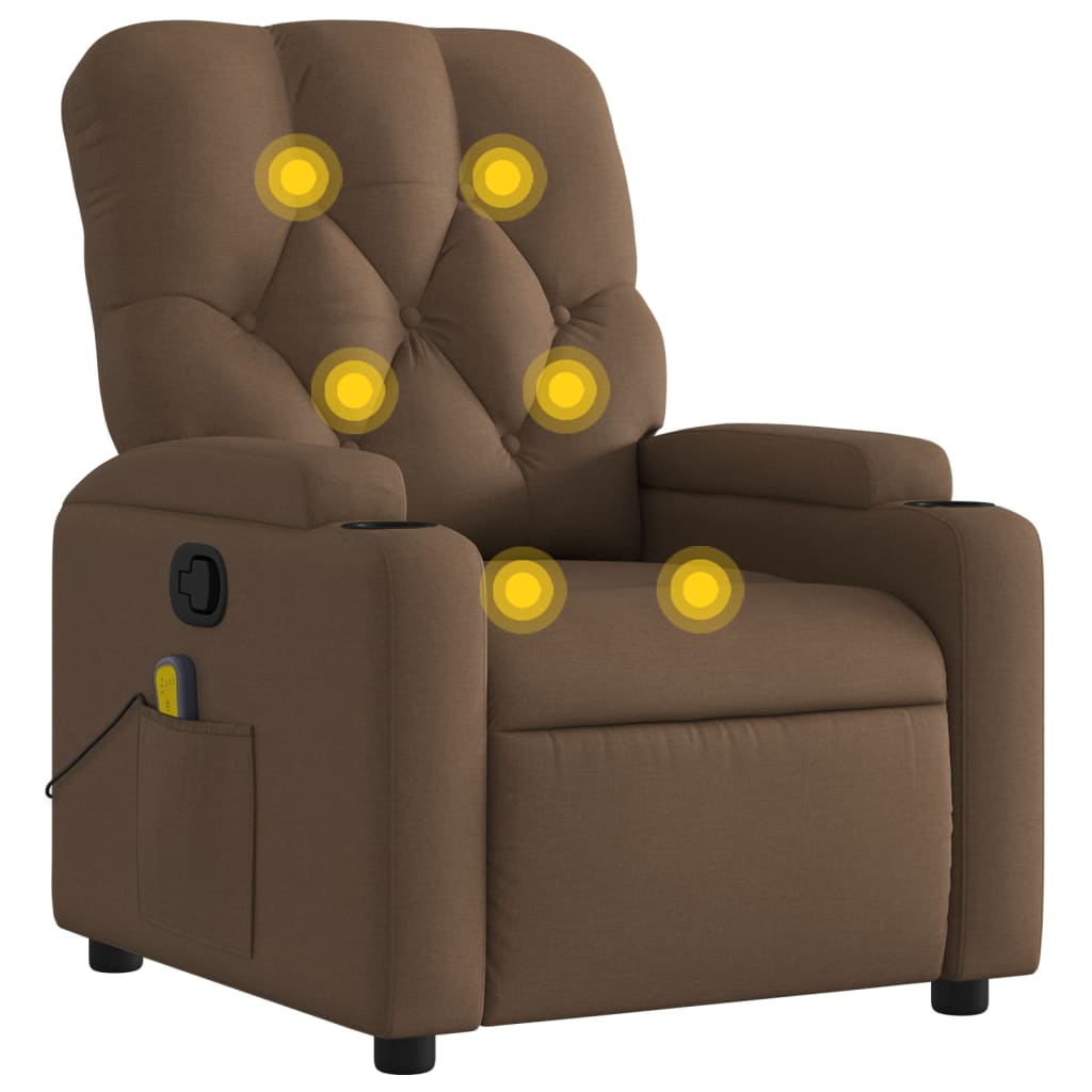 Fauteuil de massage tissu marron