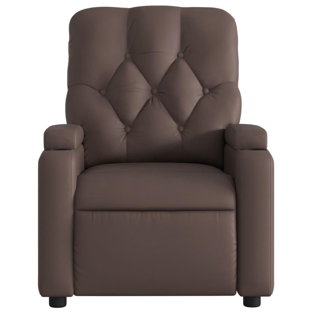 Fauteuil de relaxation simili cuir marron