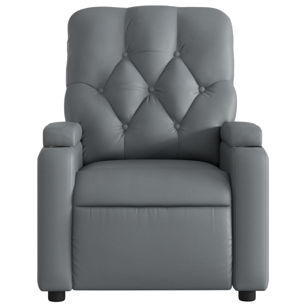 Fauteuil de relaxation simili cuir gris